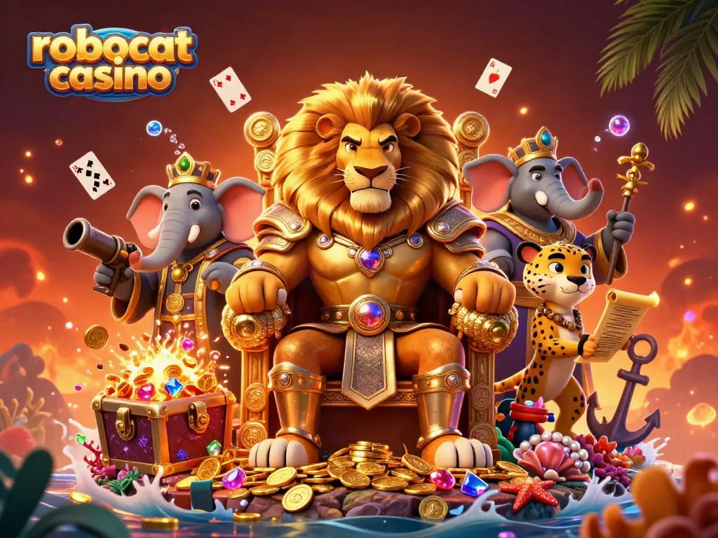 Experience gaming excitement at robocat casino with vibrant 3D visuals of legendary characters.